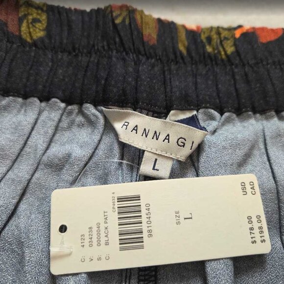 New L Ranna Gill x Anthropologie tiered wide-leg pants in black pattern - Picture 5 of 10